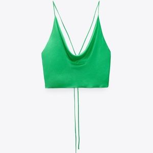 Zara Green Silk Top